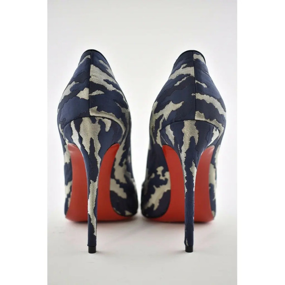 Christian Louboutin Pigalle Follies 100 Blue Camo JQ Camouloubi Heel Pump 36.5 - Picture 11 of 12